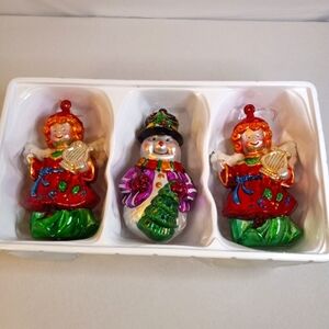 Vintage Large 7" Plastic Christmas Ornaments.